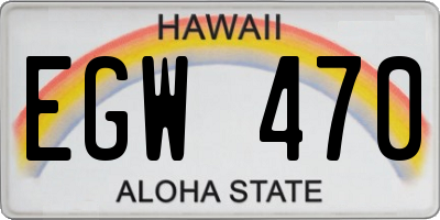 HI license plate EGW470