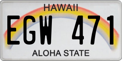 HI license plate EGW471
