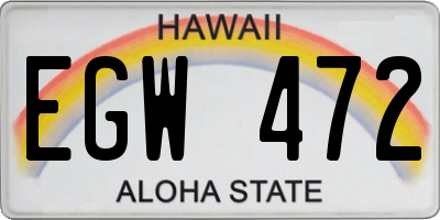 HI license plate EGW472
