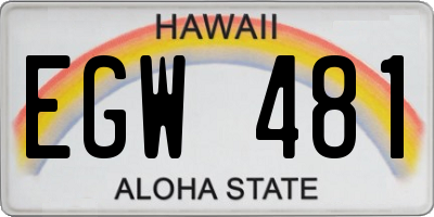 HI license plate EGW481