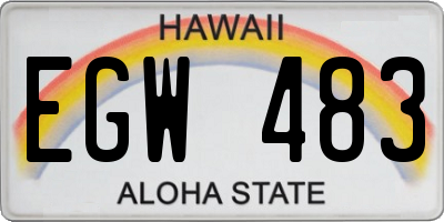 HI license plate EGW483