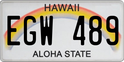 HI license plate EGW489