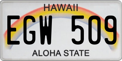 HI license plate EGW509