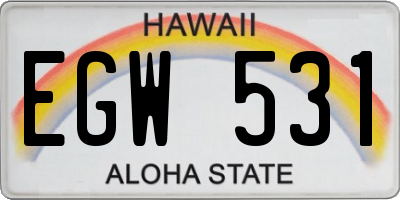 HI license plate EGW531