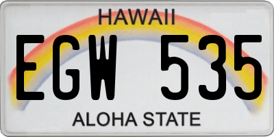 HI license plate EGW535