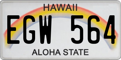 HI license plate EGW564