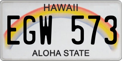 HI license plate EGW573