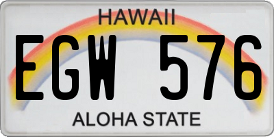 HI license plate EGW576