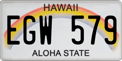 HI license plate EGW579