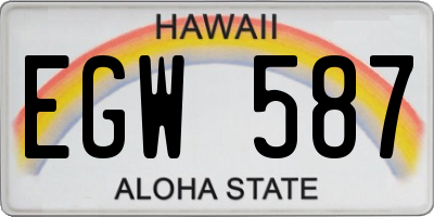 HI license plate EGW587