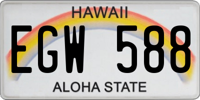 HI license plate EGW588