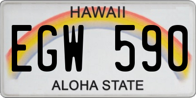 HI license plate EGW590