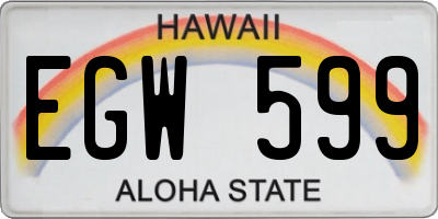 HI license plate EGW599