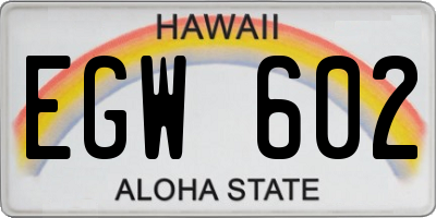 HI license plate EGW602