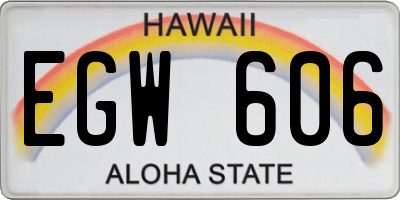HI license plate EGW606