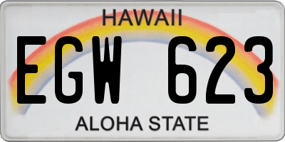 HI license plate EGW623