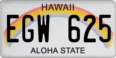 HI license plate EGW625