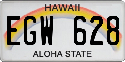 HI license plate EGW628