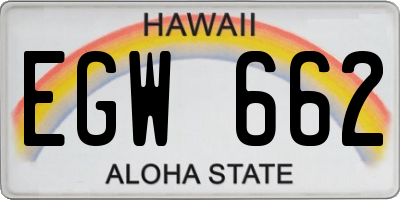 HI license plate EGW662