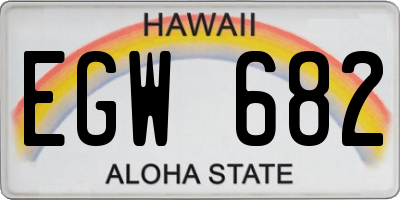 HI license plate EGW682