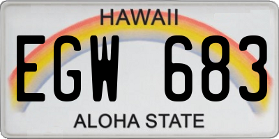 HI license plate EGW683