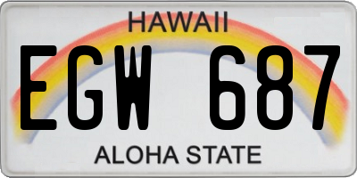 HI license plate EGW687
