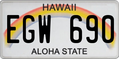HI license plate EGW690