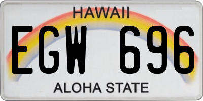 HI license plate EGW696