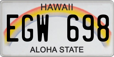 HI license plate EGW698