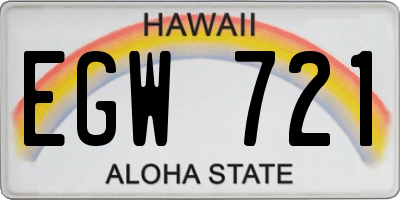 HI license plate EGW721