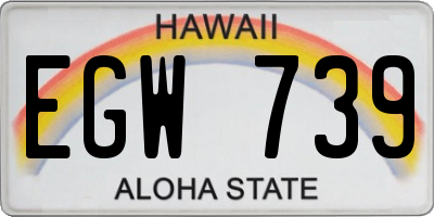 HI license plate EGW739