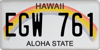 HI license plate EGW761