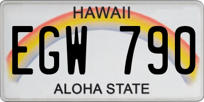 HI license plate EGW790