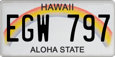 HI license plate EGW797