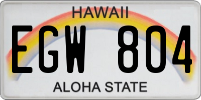 HI license plate EGW804