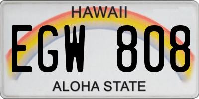 HI license plate EGW808