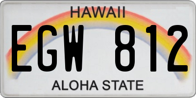 HI license plate EGW812