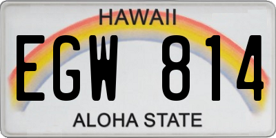 HI license plate EGW814