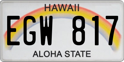 HI license plate EGW817