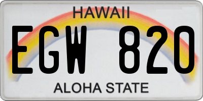 HI license plate EGW820
