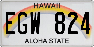 HI license plate EGW824
