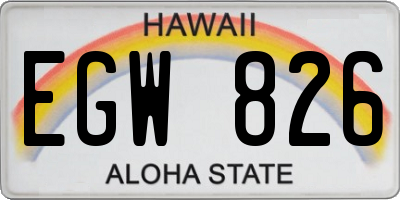 HI license plate EGW826