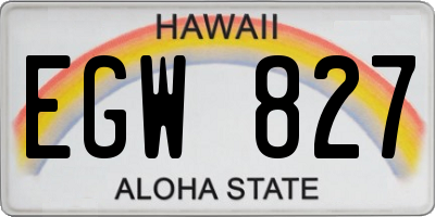 HI license plate EGW827