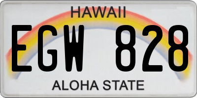 HI license plate EGW828