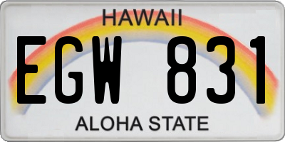HI license plate EGW831