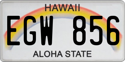 HI license plate EGW856