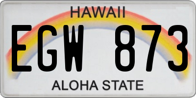 HI license plate EGW873