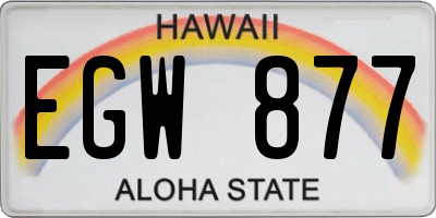 HI license plate EGW877