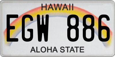 HI license plate EGW886