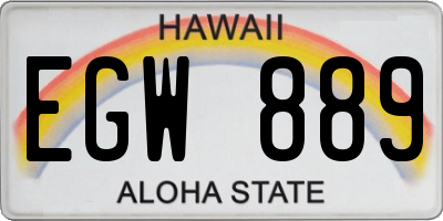 HI license plate EGW889